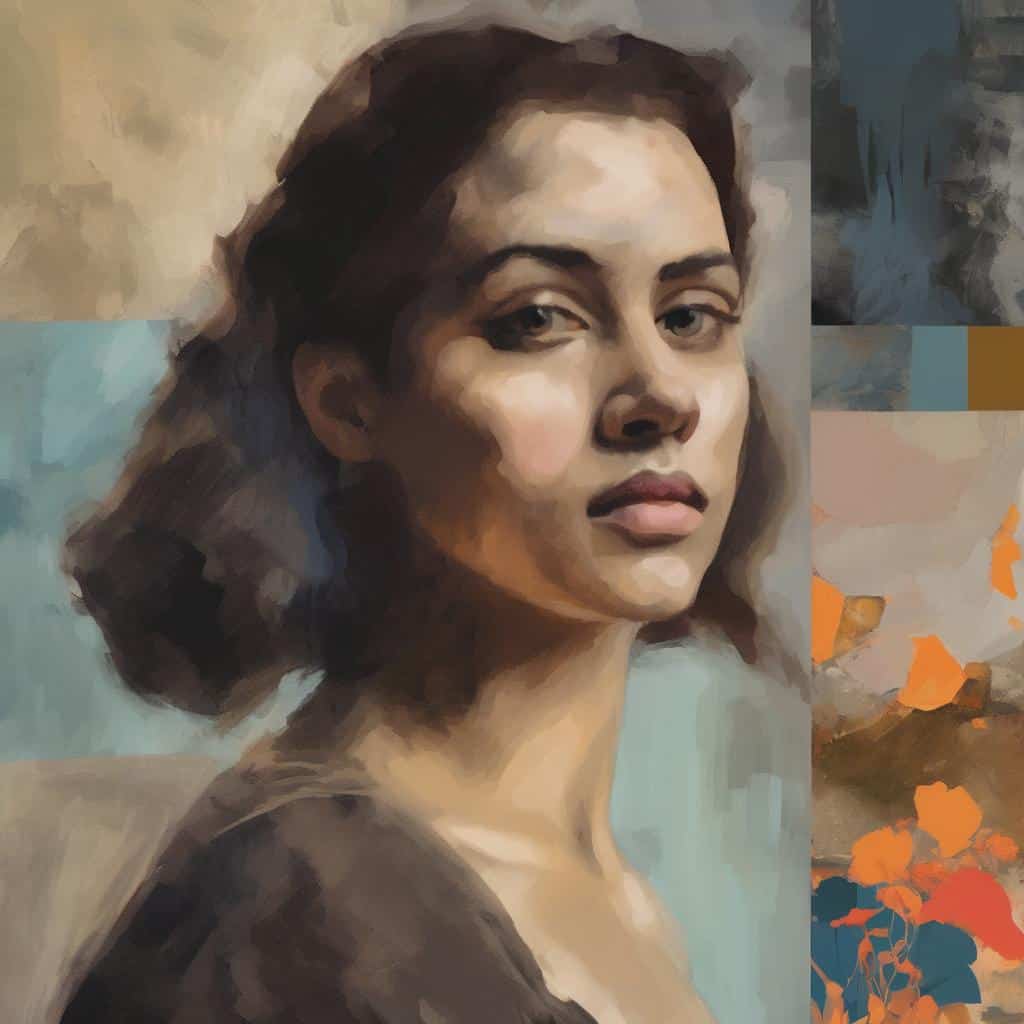 Οπτική αφήγηση και σύνθεση στη τέχνη και το σινεμά, πορτρέτο γυναίκας σε ζωγραφική στυλ.