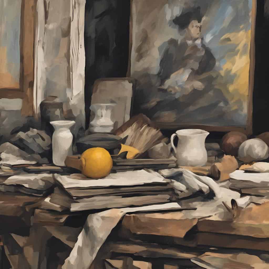 Παραδοσιακά σπουδαστικά έργα τέχνης και κινηματογράφου, οπτική αφήγηση και σύνθεση σε πίνακα.